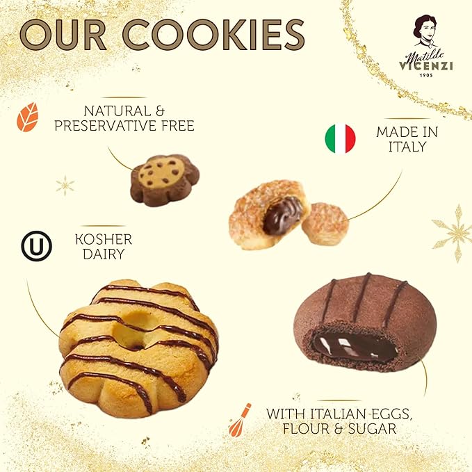 Matilde Vicenzi Venezia Cookie Gift Tin - Italian Pastries & Cookies in Individually Wrapped Trays - Gourmet Gifts For Thanksgiving & Christmas - Assorted Cookies in Italian Design Tin 32.5oz (920g)