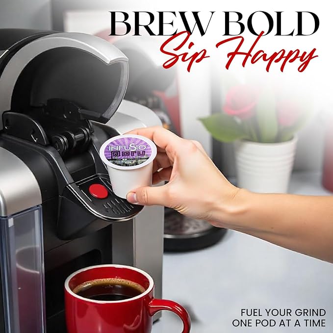 InfuSio Coffee Pods 96 Count Peru Medium Light Roast Single serve Coffee pods for Keurig K Cup® Brewers - InfuSio Premium Roasted Keurig 2.0 Compatible