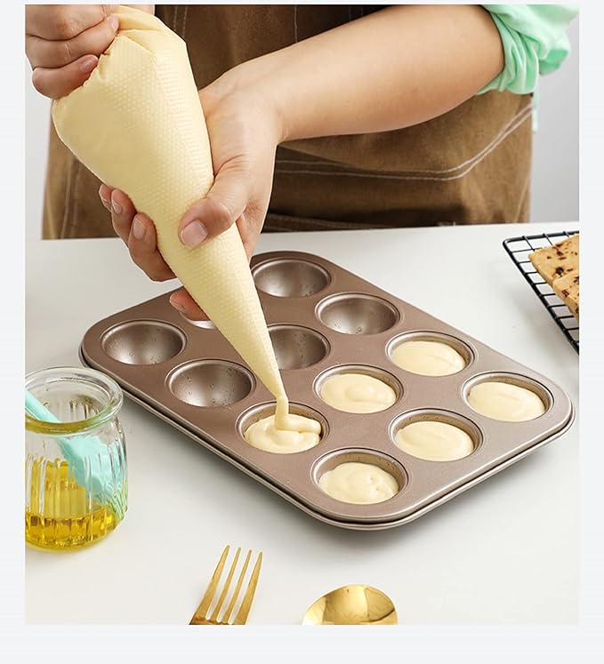 Russian Piping Tips Set – 12 Flower Frosting Nozzles, 2 Leaf Piping Tips, 2 Couplers, 20 Pastry Bags & 1 Reusable Bag – Large & Mini Russian Piping Tips for Cake Decorating, Cupcakes, Cookies