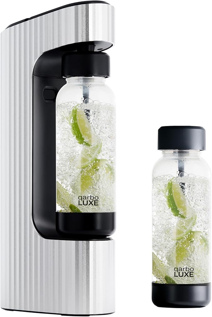 Twenty39 qarbo LUXE Premium Sparkling Water Maker - Anodised Aluminium Carbonator for Home, Carbonates Any Drink (CO2 Cylinder Sold Separately)