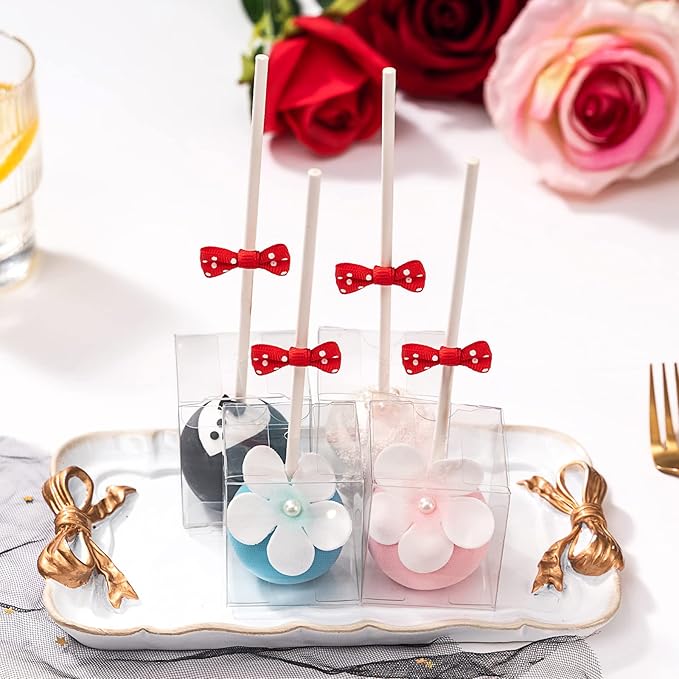 RomanticBaking 50 Pack 1 3/4" x1 3/4"x2"Clear Cake Pop Boxes Packaging with Holes Chocolate Truffle Boxes Treat Boxes Small Gift Boxes Party Favor wedding Birthday boxes