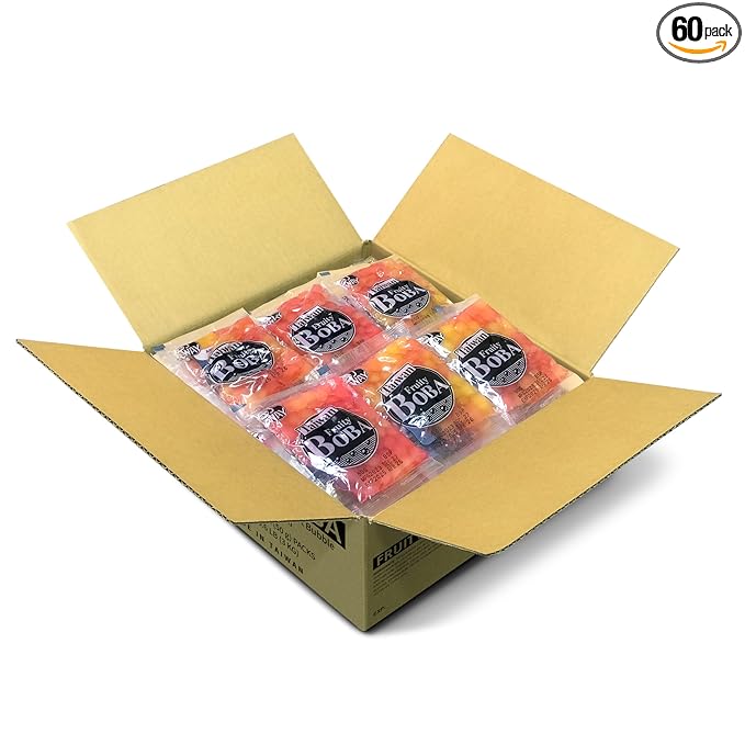 J WAY LOCAL FLAVOR BOBA Authentic Instant Tapioca Boba Pearls Bulk, 60 Servings for Milk Tea,Smoothies and Desserts,Fruity Flavor (Ready in Just 20 Seconds,No Preservatives,Gluten Free)