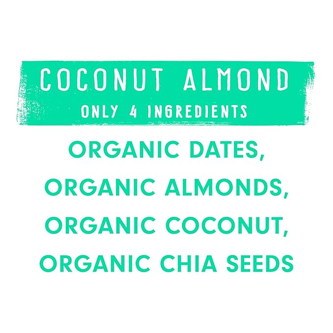 JONESBAR Organic Plant Based Protein Bars | Coconut Almond | Fruit & Nut Bar, Kosher, Gluten Free, Paleo Breakfast Bars, School Snacks, Vegan Snack & Healthy Snacks for Adults and Kids (Pack of 12)