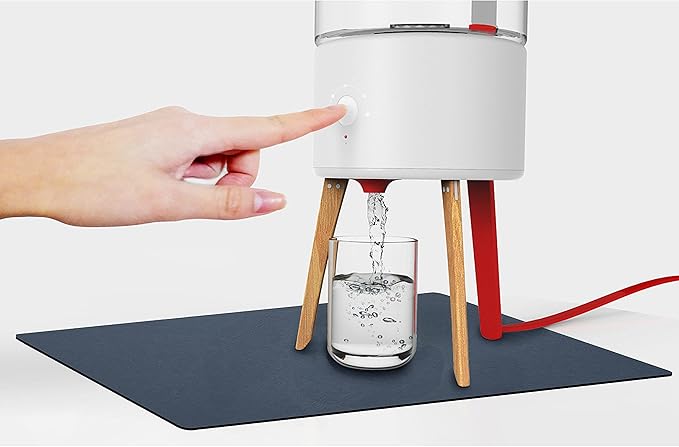 Golener Coffee Maker Mat - Cafe Bar Decor for Coffee Station, Dish Drying Mat, Drip Tray for Dish Rack, Absorbent Mat for Countertops, Non-slip Material Keeps Dish in Place, 23”x15”, Marble Navy
