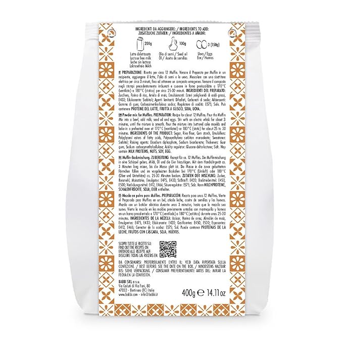 Babbi Home Bakery Gluten Free Baking Mixes - Premium Artisan Mixes for Cakes, Cookies, Bread & More | Easy to Use (Single Pack, Muffin Mix)