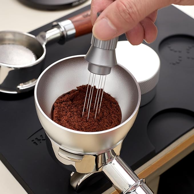 IKAPE Coffee Accessory Tool, Silicone Mat with Portafilter Holder, Espresso Tamping Station Mat, Distributor Food Safe & Non-Slip 11.61''x8.54'' (GJ-MAT)