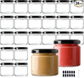 24Pack 5oz Glass Jars with Lids, 150ml Clear Small Mason Jars with 24 Stickers, Mini Canning Jar for Jam, Jelly, Honey, Pickles, Spice