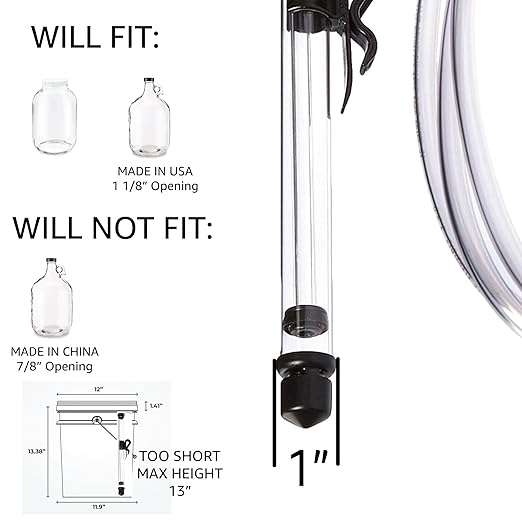 Auto Siphon Mini with 6 Ft of Food Safe Tubing & Clamp - Easy Home Brewing, Winemaking Kit, Complete System for Beer, Wine, Liquid Transfer & Fermentation Tools - Perfect for Small Batches