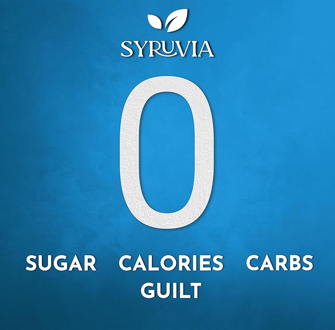 Syruvia Sugar Free Coffee Syrup, French Vanilla Flavored Syrup for Drinks, Lattes, and Desserts – 25.4 fl oz, With Pump