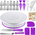 Kootek 71PCs Cake Decorating Kit, Baking Supplies Tools - Includes Cake Stand Turntable, 12 Icing Piping Tips, 2 Frosting Spatulas, 3 Scrapers, 50+2 Piping Bags, Coupler, Video Tutorial, Booklet