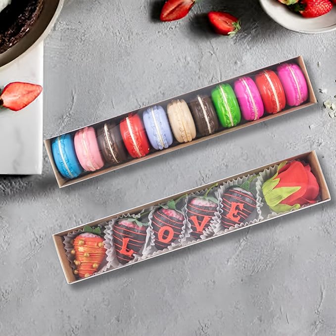 20Pack 12x2¼x2 Inch Bakery Boxes for Chocolate Covered Strawberry,Macaron,Truffle, Cocoa Bombs, Cookie,Soap Boxes
