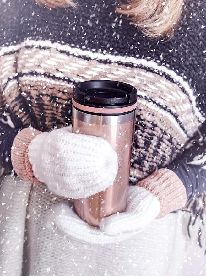 Cupture TWIST-TOP Vacuum-Insulated Stainless Steel Travel Mug, 16 oz, Gunmetal Gray
