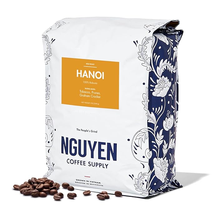 Nguyen Coffee Supply - Hanoi Robusta: Dark Roast Premium Whole Coffee Beans, Vietnamese Single Origin, Direct Trade, Low Acid with High Caffeine Content, Roasted in Brooklyn [5 lb Bag]