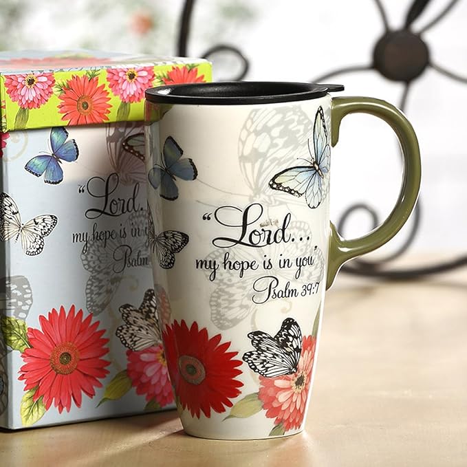 Topadorn 17 OZ. Ceramic Coffee Mug Travel Cup with Handle Sealed Lid and Color Box