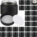 Glass Jars with Lids,Eco-Friendly Cosmetic Containers with Airtight Black Lids & Liners, Multi-Color Options for Cream, Lotion, Body Butter, DIY Skincare Travel Jars (Frosted Black, 2oz)