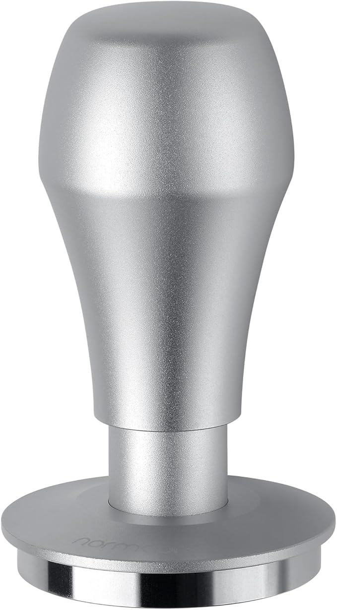 Normcore 51mm Coffee Tamper V4.1 with Click Sound Feedback, Spring Loaded Tamper With Flat Base, Espresso Barista Tamper Compatible with 51mm Delonghi Portafilter, Anodized Aluminum Handle, Silver