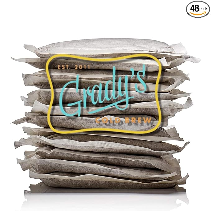 GRADY’S COLD BREW, French Vanilla, 100% Arabica Ground Coffee & Chicory Pouches, 12 Bundles of 4 Easy-to-Brew Bean Bags, Makes 144 drinks