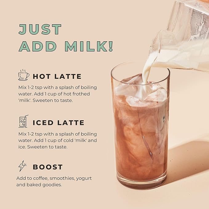 Blume Peppermint Cacao Blend - Superfoods latte with Brain Boosting Adaptogen Organic Cacao - Keto Friendly & Vegan Hot Chocolate - 30 Servings