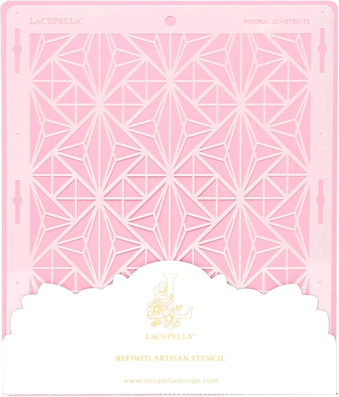 Cake Decorating Stencil for Tall Buttercream Cake, Royal Icing, Ganache, Paint, Airbrush (PRISKA)