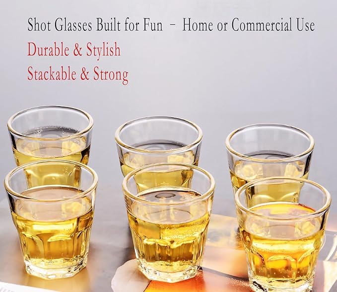 32 Piece Shot Glasses Set 50ML/1.5oz.Small Espresso and LiquorGlasses for Whiskey TequilaVodka, Thick Glass Cups forPotter Style Cocktails Bar Party