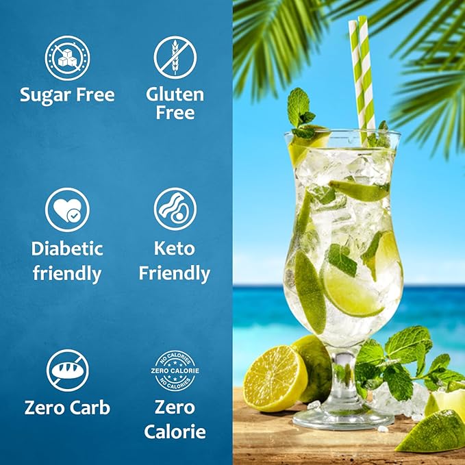 Syruvia Sugar Free Mojito Syrup, Flavored Syrup for Cocktails, Drinks, Lemonades, Iced Teas, and Desserts – 25.4 fl oz