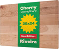 Riveira Cherry Wood Cutting Board – Gourmet Black Cherry Grandeur: 36 x 24 Wooden Cutting Board – Wooden Cutting Boards For Kitchen Decorative – Innovative Juice Grooves Cherry Wooden Chopping Board