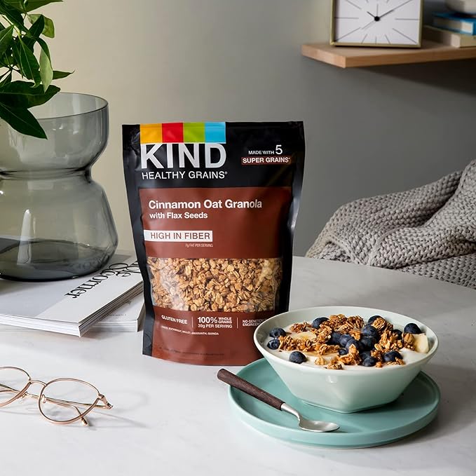 KIND Healthy Grains Granola, Variety Pack, Peanut Butter, Cinnamon Oat, Oats & Honey, Healthy Snacks, Gluten Free, 100% Whole Grains, 5-10g Protein, 11oz, 3 Count