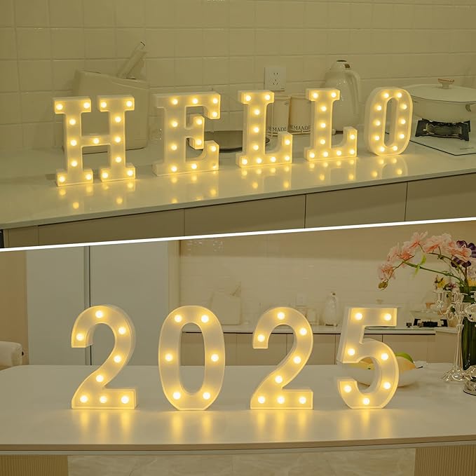 Foaky Decorative Led Marquee Light Up Number, Marquee Light Up Number Sign for Night Light Wedding Birthday Party Christmas Home Bar Decoration Number(2)
