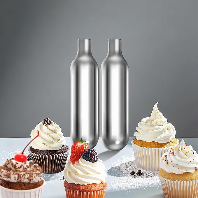 Whipped Cream Chargers - 8g Whip Cream Charger Cylinder Food Grade Original Flavor With Long Shelf Life, Premium Leak Proof Steel, Perfect for Desserts, Cake, Beverages and Gourmet Dishess