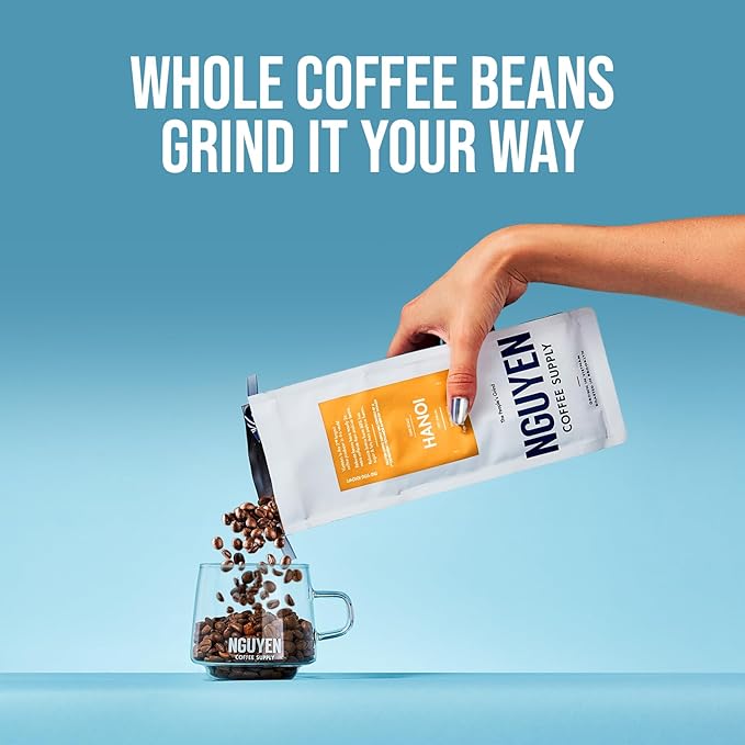 Nguyen Coffee Supply - Hanoi Robusta: Dark Roast Premium Whole Coffee Beans, Vietnamese Single Origin, Direct Trade, Low Acid with High Caffeine Content, Roasted in Brooklyn [5 lb Bag]
