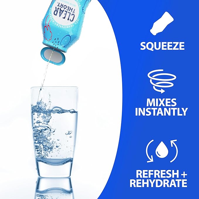 Clear Theory Water Flavoring Drops with Electrolytes – Electrolyte Drink Mix, [Blue Raspberry] Water Enhancer for Kids & Adults, Sugar-Free, Vegan, Gluten-Free, 1-Pack (1.62 fl oz Bottles)
