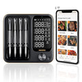 Wireless Meat Thermometer with 4 Probes, Inkbird Wifi BluetoothThermometer Digital Wireless for Rotisserie Grill Oven,Unlimited Range Dishwasher Waterproof Bluetooth Meat Thermometer for iOS & Android