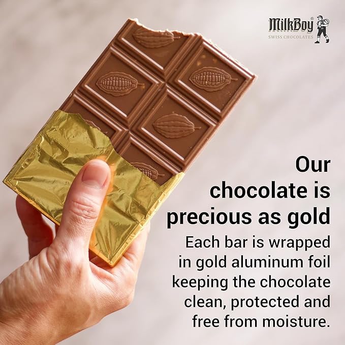 Milkboy Swiss Chocolates Gourmet Milk Chocolate Bars - Dark Chocolates - White Chocolate Bar - Premium Handmade Chocolate Variety - Kosher - GMO Free - Chocolates Candy - (Pack of 5)