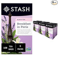 Stash Tea Breakfast In Paris Black Tea - Caffeinated, Non-GMO Project Verified Premium Tea with No Artificial Ingredients, 18 Count (Pack of 6) - 108 Bags Total