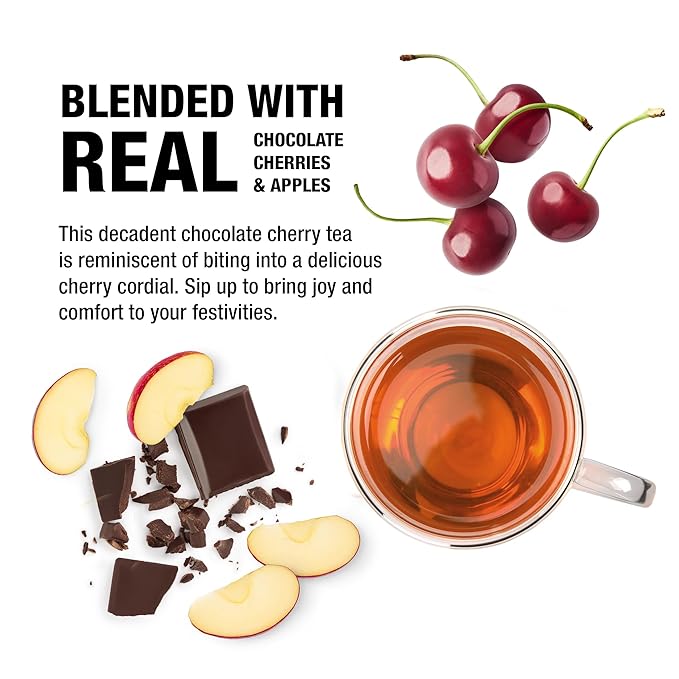 Tiesta Tea - Merry Cocoa Cherry Loose Leaf Tea, Chocolate Cherry Herbal Blend, Non-Caffeinated, Hot or Iced, Makes up to 200 Cups in Resealable Bulk Pouch, 16 Ounce