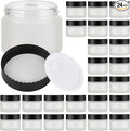 Glass Jars with Lids,Eco-Friendly Cosmetic Containers with Airtight Black Lids & Liners, Multi-Color Options for Cream, Lotion, Body Butter, DIY Skincare Travel Jars (Clear Frosted, 2oz)