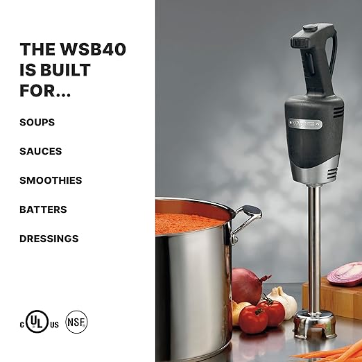 Waring (WSB40) 10" Medium-Duty Quik Stik Plus Immersion Blender,Black/Silver