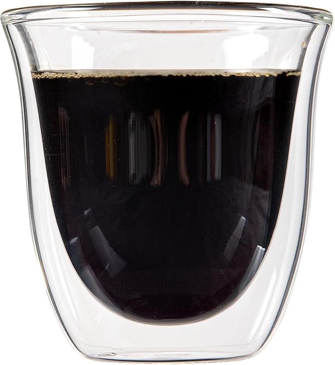 Restaurantware-Forma Professional 2.7 Ounce Double Wall Shot Glasses, 2 Insulated Espresso Cups - Dishwashable, Reusable, Clear Glass Coffee Cups, Freezable, For Hot Or Cold Beverages
