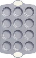 Ceramic Muffin Pan,12-Cup Nonstick Aluminized Steel Cupcake Pans, Healthy Non-Toxic Ceramic Coating Muffin Tin, 1 Pack Cup Cake Pans for Baking Cream
