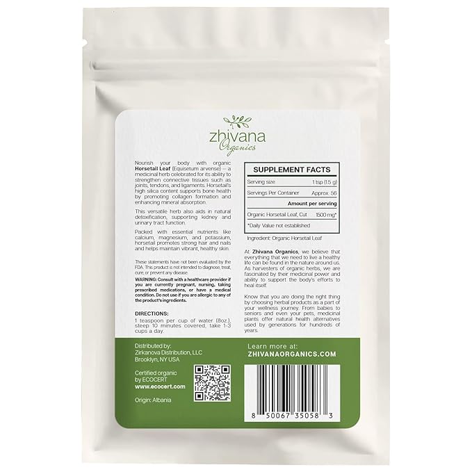 Organic Horsetail (4 oz.) (Equisetum arvense) – Loose Dried Herb – Edible Grade for Tea, Infusions & Herbal Blends