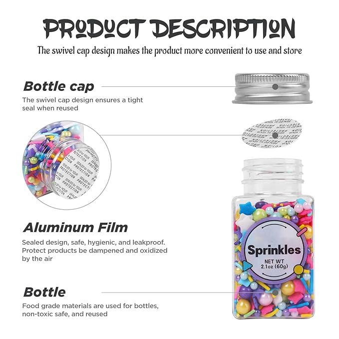 Edible Pink and Blue Sprinkles for Cake Decorating, Pink Pearl Sprinkles, Blue Pearl Sugar Sprinkles for Macaron, Cake, Cupcake, Waffles, Cookies, and Ice Cream(120g/4.2oz)