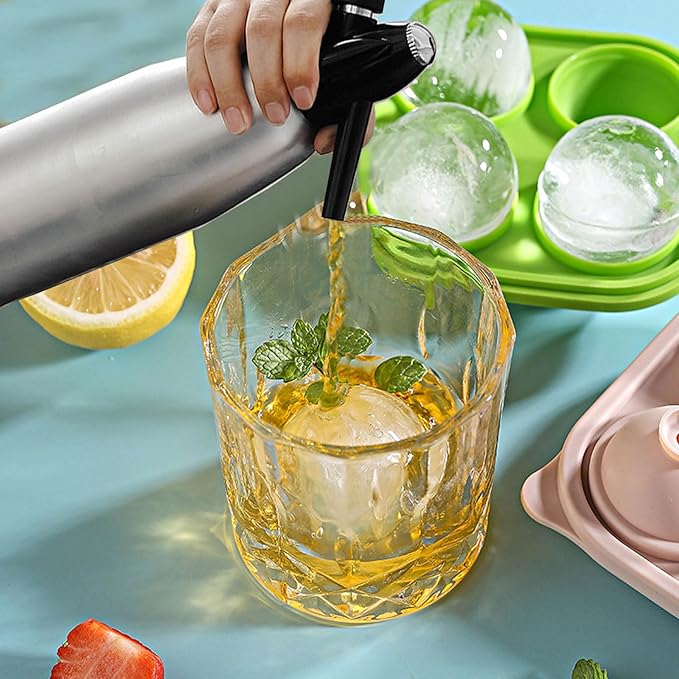 Soda Siphon,1L Soda Maker Portable Sparkling Water Maker for Home & Outdoor, Aluminium Carbonated Water Machines, Seltzer Water Maker for Making Soda,Cocktails, Use 8g CO2 Cartridges (Not Included)