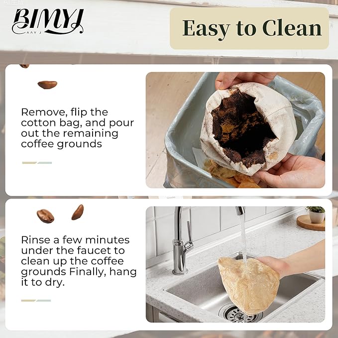 Reusable Cold Brew Bags & Cold Brew Coffee Bags Reusable - for Toddy Systems | 12.8 Inch Large 100% Natural Organic Cotton Cold Brew Filter Bags 2-Pack + 2 Bonus 304 Silver Spoons