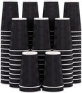 Lamosi 16 oz Coffee Cups - 90 Pack, Disposable Insulated Corrugated Paper Cups 16oz, Kraft Ripple Wall Cups for Hot Beverage or Cold Drinks (Black)