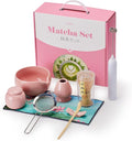 Matcha Whisk Set,9 Pcs Japanese Matcha Set Pink, Matcha Kit with Sifter, Matcha Tea Cloth, Matcha Powder Canister, Electric Rechargeable Frother(Pink)