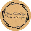 Custom Stickers Kraft Paper Labels Personalized Withe Text, Business Logo Customized Food Jars Labels Bakery Label Sticker Package Favor Canning Circle 100pcs (Style 8)