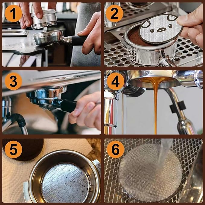 51mm Espresso Puck Screen, Lower Shower Screen, Metal Coffee Reusable Filter for 51mm Espresso Portafilter Basket, 1.7 Thickness(Piggy)