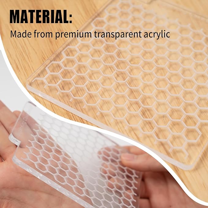 KALAIEN 3 Pack Cookie Embosser Set, Fondant Impression Mats Acrylic Embosser for Fondant Stamps, Texture Sheets for Polymer Clay, Chocolate, Cupcake Topper, Fondant Molds-Style 2