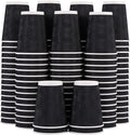 Lamosi 12 oz Disposable Coffee Cups - 120 Pack, Insulated Corrugated Paper Cups 12 oz, Kraft Ripple Wall Cups for Hot Beverage or Cold Drinks Office/Home/Party/Travel/Cafe (Black)