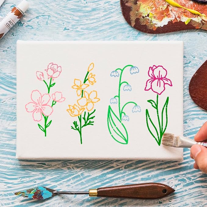 Flower Stencils for Painting on Walls Flower Stencil Floral Stencils for Crafts Paper Canvas Wood Decor